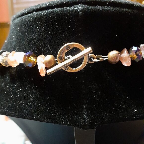 Handmade Beaded Glass Necklace 22" - Picture 5 of 5